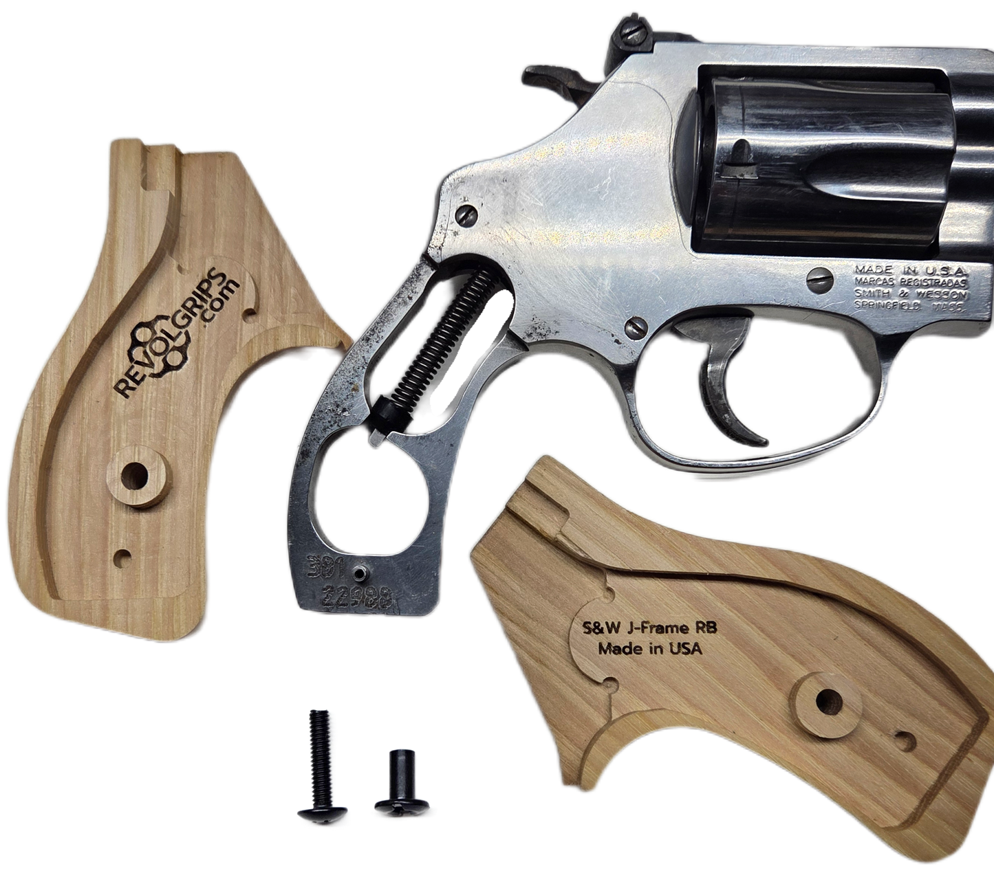 C² EDC Grip - S&W J-Frame (Round Butt) - Hardwood